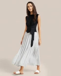 Hua Jia Celebrate Galena Tiered Ruched Midi Skirt