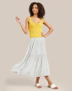 Hua Jia Celebrate Galena Tiered Ruched Midi Skirt
