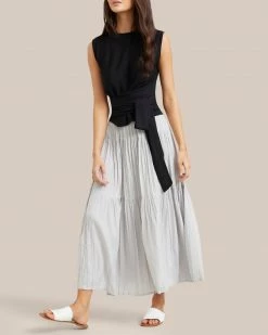 Hua Jia Celebrate Galena Tiered Ruched Midi Skirt