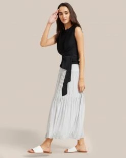 Hua Jia Celebrate Galena Tiered Ruched Midi Skirt