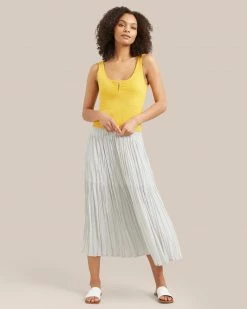 Hua Jia Celebrate Galena Tiered Ruched Midi Skirt