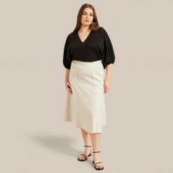 Hua Jia Clothing Giselle Fluted Midi Skirt