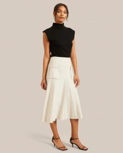 Hua Jia Clothing Giselle Fluted Midi Skirt