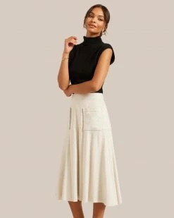 Hua Jia Clothing Giselle Fluted Midi Skirt