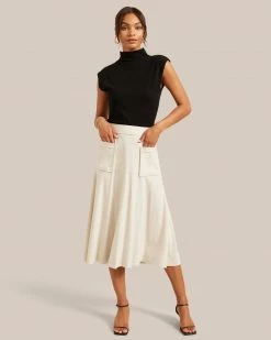Hua Jia Clothing Giselle Fluted Midi Skirt