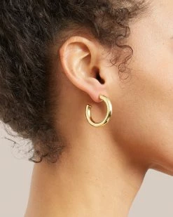Machete Work Gold Chunky Midi Hoops