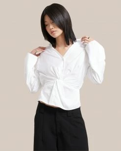 Fashion Apparels Hanya Twist-Front Collared Shirt