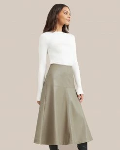 Hua Jia Clothing Harley A-Line Vegan Leather Skirt
