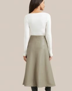 Hua Jia Clothing Harley A-Line Vegan Leather Skirt