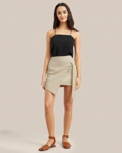 Crescent Clothing Iram Asymmetrical Cotton Wrap Skirt