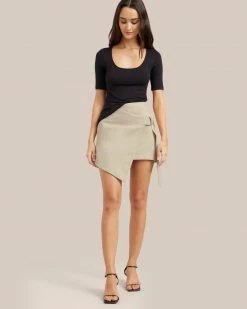 Crescent Clothing Iram Asymmetrical Cotton Wrap Skirt