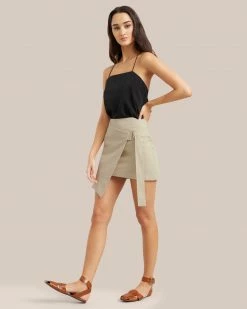 Crescent Clothing Iram Asymmetrical Cotton Wrap Skirt