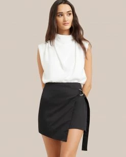Crescent Clothing Iram Asymmetrical Cotton Wrap Skirt