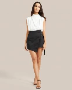 Crescent Clothing Iram Asymmetrical Cotton Wrap Skirt