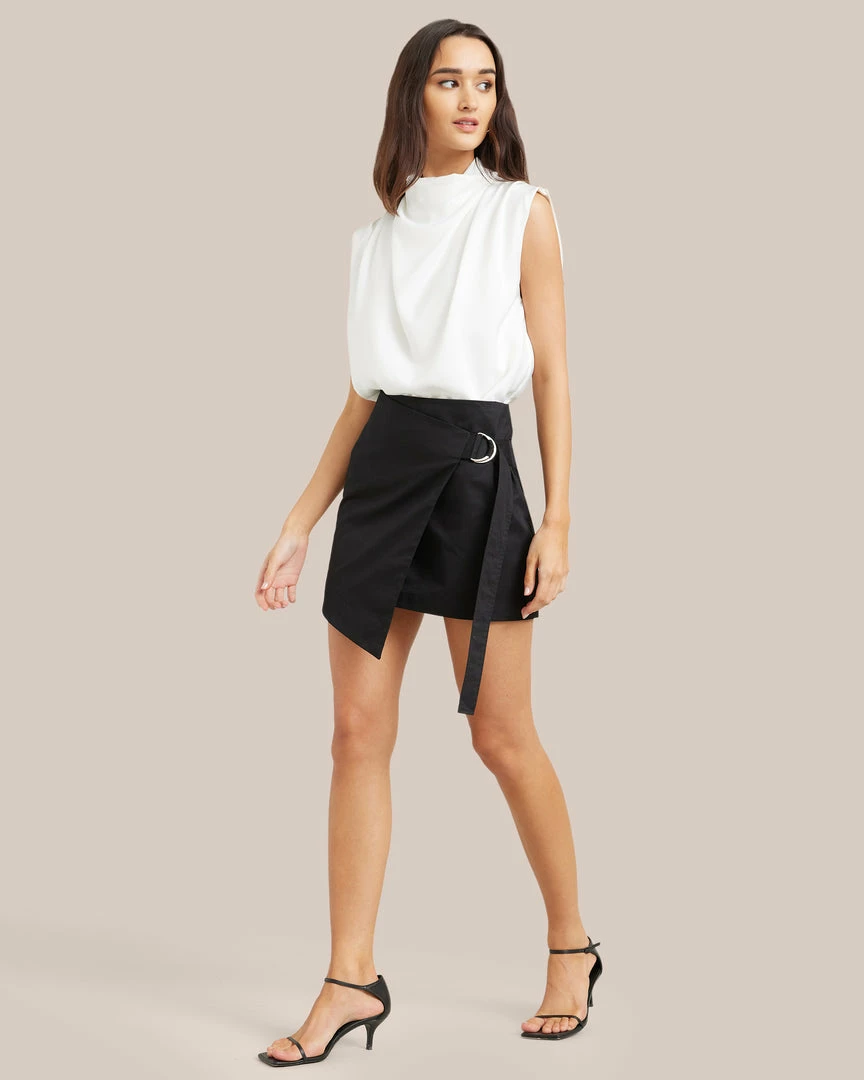 Crescent Clothing Iram Asymmetrical Cotton Wrap Skirt