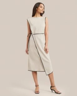 Hua Jia Janis Cinched Waist Wrap Dress
