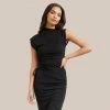 Hua Shang Group (H.K.) Ltd Lounge Jocelyn Asymmetrical Ruched Side Sleeveless Tee