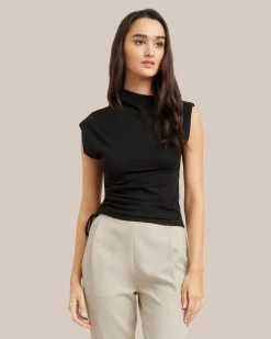 Hua Shang Group (H.K.) Ltd Lounge Jocelyn Asymmetrical Ruched Side Sleeveless Tee
