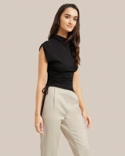 Hua Shang Group (H.K.) Ltd Lounge Jocelyn Asymmetrical Ruched Side Sleeveless Tee