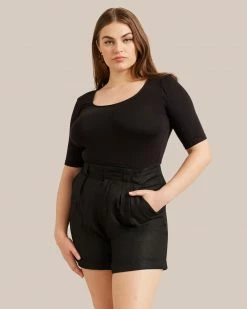 UBASE INTERNATIONAL, INC. Jordy Square-Neck Short-Sleeve Tee