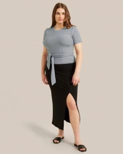 Sky Ocean Development Limited Jude Cropped Wrap Blouse Clothing