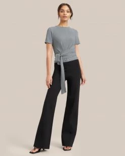 Sky Ocean Development Limited Jude Cropped Wrap Blouse Clothing