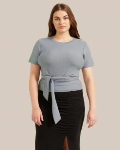 Sky Ocean Development Limited Jude Cropped Wrap Blouse Clothing