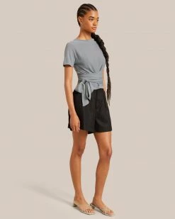 Sky Ocean Development Limited Jude Cropped Wrap Blouse Clothing