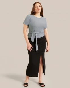 Sky Ocean Development Limited Jude Cropped Wrap Blouse Clothing