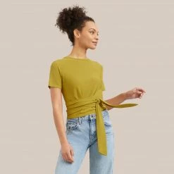 Brilliant Wise Corporation Limited Clothing Jude Cropped Wrap Blouse