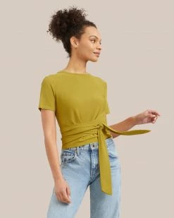 Brilliant Wise Corporation Limited Clothing Jude Cropped Wrap Blouse