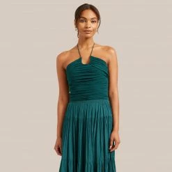 Hua Jia Celebrate Julep Cropped Halter Top