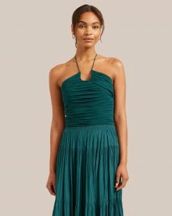 Hua Jia Celebrate Julep Cropped Halter Top