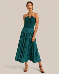 Hua Jia Celebrate Julep Cropped Halter Top