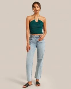 Hua Jia Celebrate Julep Cropped Halter Top