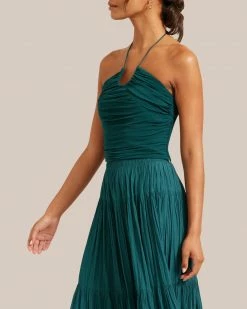 Hua Jia Celebrate Julep Cropped Halter Top