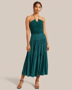 Hua Jia Celebrate Julep Cropped Halter Top