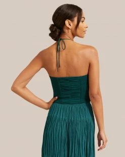 Hua Jia Celebrate Julep Cropped Halter Top