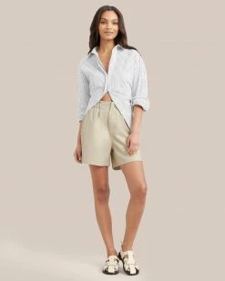 Fashion Apparels Work Kendall Oversized Striped Split-Back Shirt