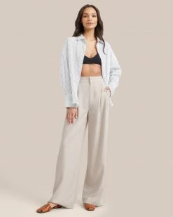 Fashion Apparels Work Kendall Oversized Striped Split-Back Shirt