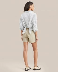 Fashion Apparels Work Kendall Oversized Striped Split-Back Shirt