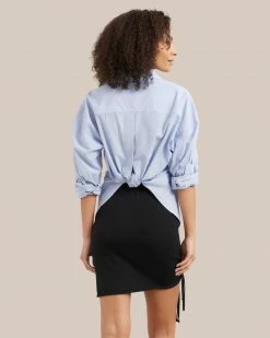 Fashion Apparels Kendall Oversized Striped Split-Back Shirt