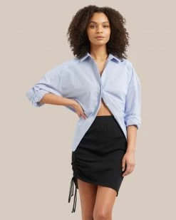 Fashion Apparels Kendall Oversized Striped Split-Back Shirt