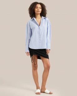 Fashion Apparels Kendall Oversized Striped Split-Back Shirt