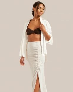 Hua Shang Group (H.K.) Ltd Kiki Ruched Side-Slit Midi Skirt Celebrate