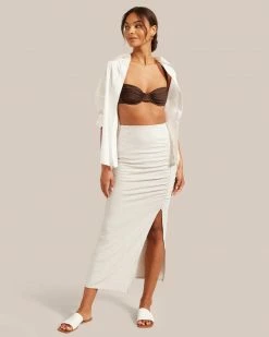 Hua Shang Group (H.K.) Ltd Kiki Ruched Side-Slit Midi Skirt Celebrate