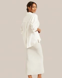 Hua Shang Group (H.K.) Ltd Kiki Ruched Side-Slit Midi Skirt Celebrate