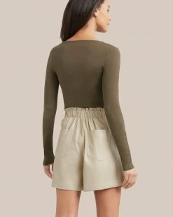 Hua Jia Kipp Paperbag Vegan Leather Short Clothing