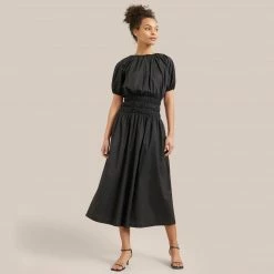 Hua Jia Krysta Cinched Waist Blouson Top Dress