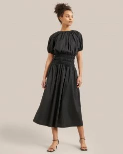 Hua Jia Krysta Cinched Waist Blouson Top Dress